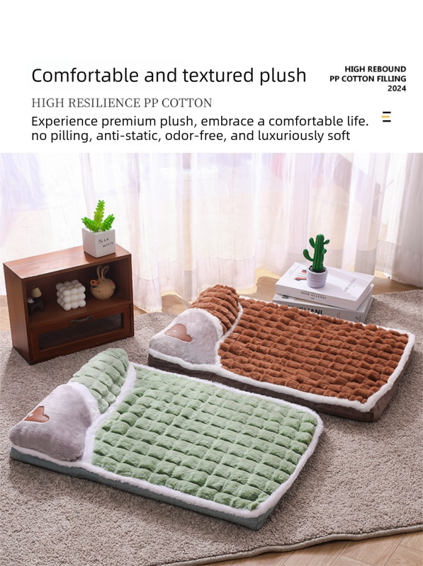 Thickened Pet Sofa Bed XXL Size 100x70cm Grey Dog Mat with Integrated Pillow Soft Washable Sleeping Pad for Dogs and Cats All Season Comfort - Image 4