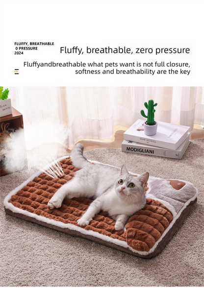 Thickened Pet Sofa Bed M Size 50x35cm Grey Dog Mat with Integrated Pillow Soft Washable Sleeping Pad for Dogs and Cats All Season Comfort - Image 5