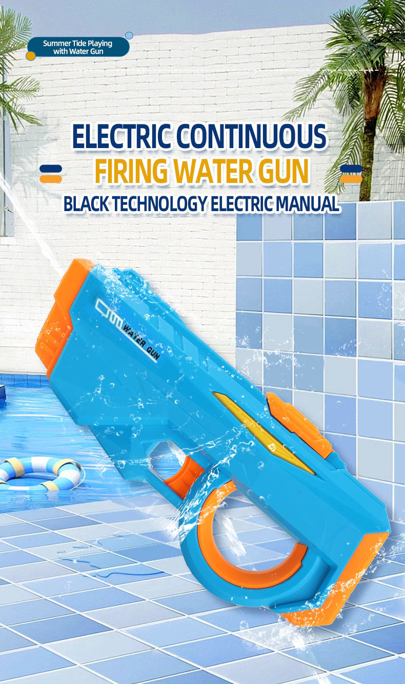 Electric Water Gun Automatic Continuous Fire Squirt Toy 8m Range Rechargeable Battery Outdoor Pool Beach Fun Blue - Image 2