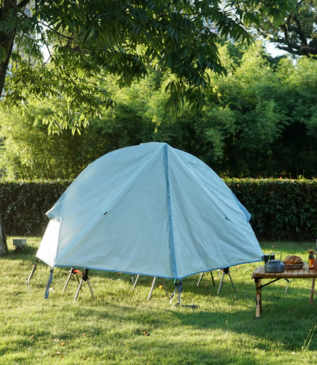 Single Person Off-Ground Camping Tent Portable Folding Bed Cover with Mosquito Net UV-Resistant Fishing Tent Light Khaki - Image 8