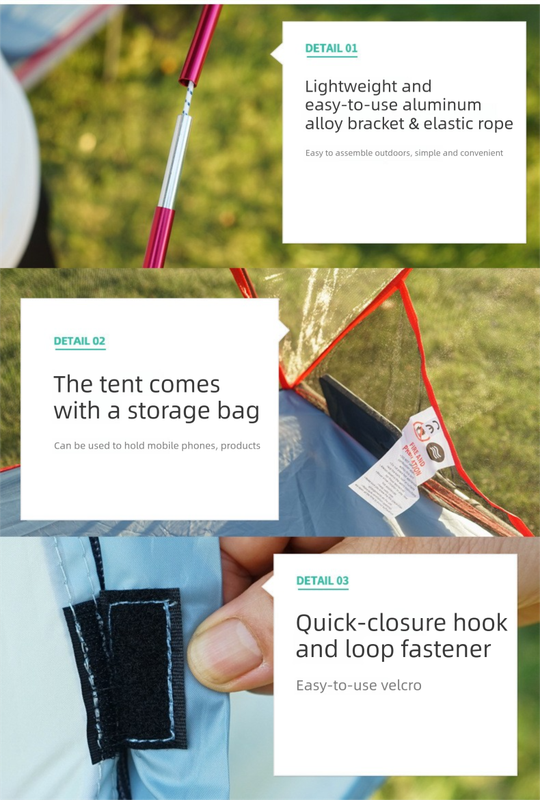 Single Person Off-Ground Camping Tent Portable Folding Bed Cover with Mosquito Net UV-Resistant Fishing Tent Light Khaki - Image 9