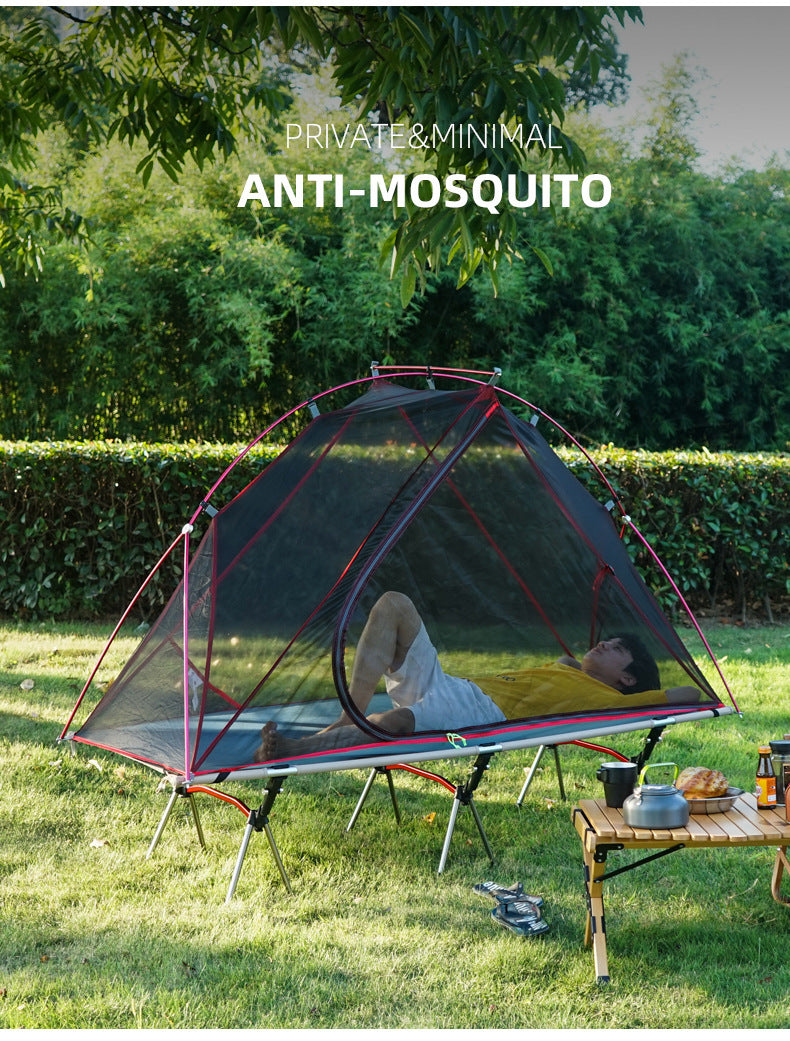 Single Person Off-Ground Camping Tent Portable Folding Bed Cover with Mosquito Net UV-Resistant Fishing Tent Blue - Image 7