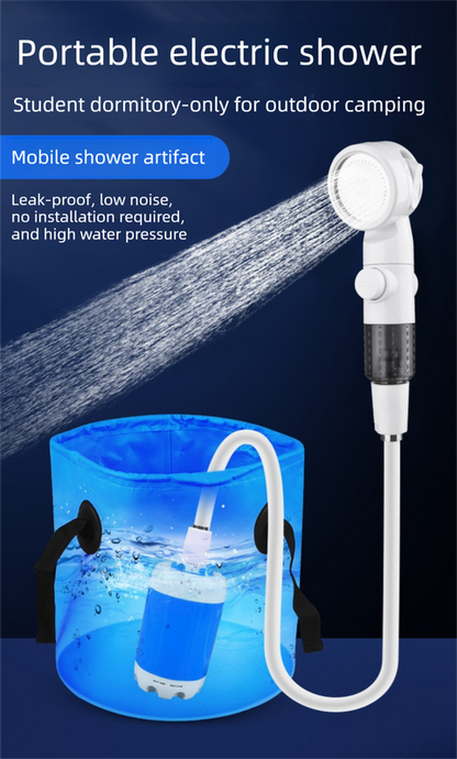 2-in-1 Portable Electric Outdoor Shower and Car Wash Kit Handheld Rechargeable Water Pump Set for Camping, Dorms, and Detailing - Image 2