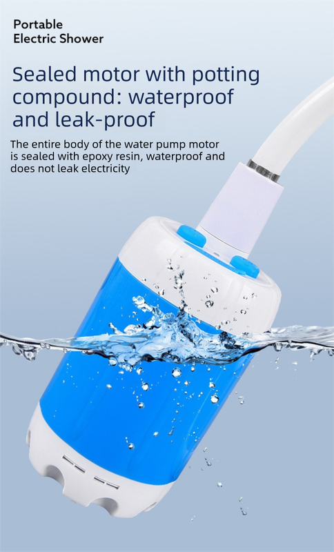 2-in-1 Portable Electric Outdoor Shower and Car Wash Kit Handheld Rechargeable Water Pump Set for Camping, Dorms, and Detailing - Image 6