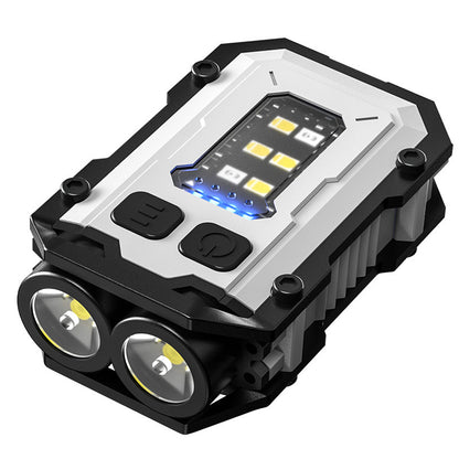 Mini EDC Keychain Flashlight Dual LED Super Bright 750mAh Type-C Rechargeable Magnetic Torch Work Light White