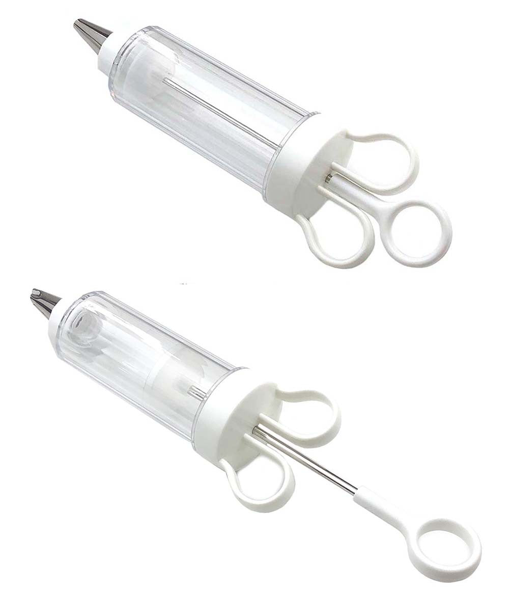 Cake Decorating Icing Syringe Gun Set with 5 Stainless Steel Nozzles DIY Cookie Press Baking Tool for Home Kitchen - Image 3