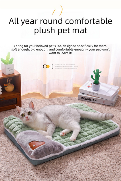 Thickened Pet Sofa Bed XL Size 75x45cm Coffee Dog Mat with Integrated Pillow Soft Washable Sleeping Pad for Dogs and Cats All Season Comfort - Image 2
