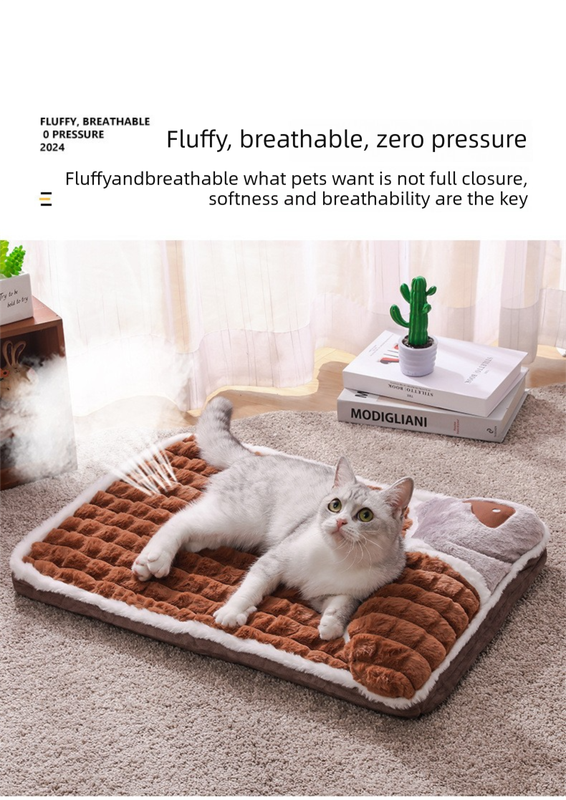 Thickened Pet Sofa Bed XL Size 75x45cm Coffee Dog Mat with Integrated Pillow Soft Washable Sleeping Pad for Dogs and Cats All Season Comfort - Image 5