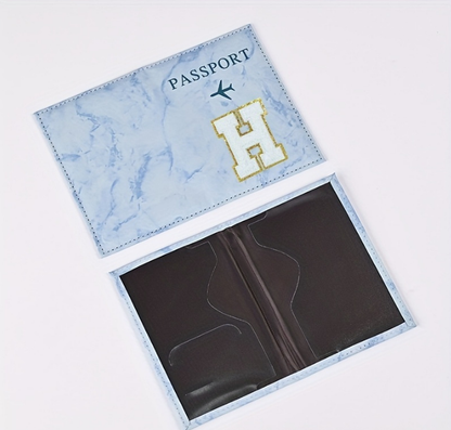 Fashion Initial Letter Passport Holder Stylish Travel Wallet Cover with Alphabet Pattern – Design L - Image 3