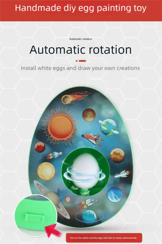 Easter Bunny and Chick Egg Decorating Kit Electric DIY Painting Machine with 8 Markers and 3 Toy Eggs Set - Image 3