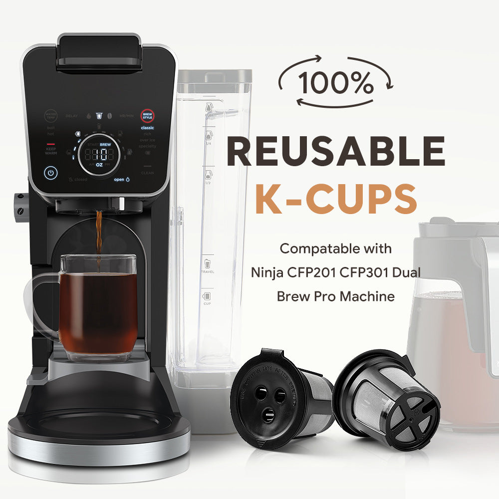 Reusable K-Cup Coffee Pod Filter for Ninja Dual Brew Coffee Makers Triple Hole Capsule Shell UA2227 - Image 2