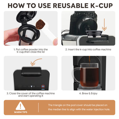 Reusable K-Cup Coffee Pod Filter for Ninja Dual Brew Coffee Makers Triple Hole Capsule Shell UA2227 - Image 5