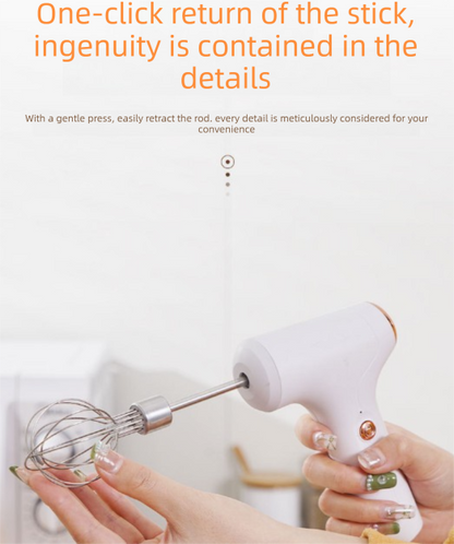 Compact Electric Handheld Egg Whisk Multi-Function Automatic Cream Whipper and Food Mixer J-7 White Single Head 1-Speed - Image 5