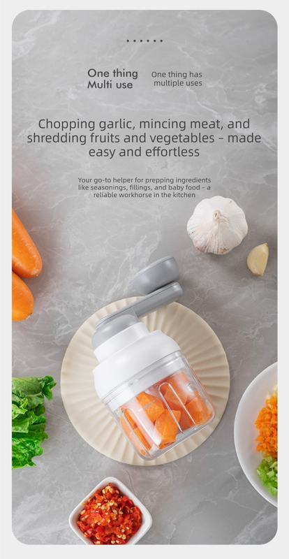 Manual Mini Garlic Chopper & Food Processor 250ml Portable Hand-Crank Mincer for Garlic, Meat, and Baby Food – Matcha Green - Image 3