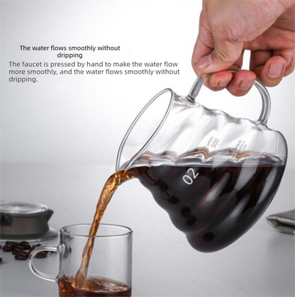 360ml Borosilicate Glass Coffee Server - Heat Resistant "Cloud" Pour Over Carafe with Lid - Drip Coffee Sharing Pot for Home Baristas (1-2 Cups) - Image 4