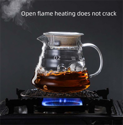 600ml Borosilicate Glass Coffee Server - Heat Resistant "Cloud" Pour Over Carafe with Lid - Large Drip Coffee Sharing Pot for Home & Office (2-4 Cups) - Image 3