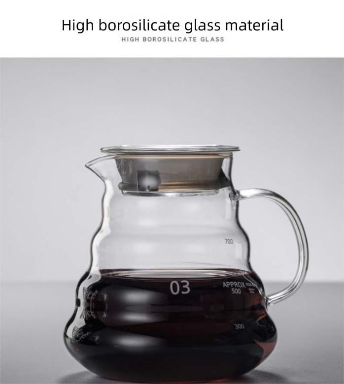600ml Borosilicate Glass Coffee Server - Heat Resistant "Cloud" Pour Over Carafe with Lid - Large Drip Coffee Sharing Pot for Home & Office (2-4 Cups) - Image 8