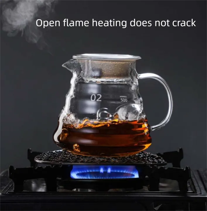800ml Extra Large Glass Coffee Server - Heat Resistant "Cloud" Pour Over Carafe with Lid - Family Size Drip Coffee Pot & Tea Pitcher (3-5 Cups) - Image 3