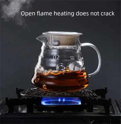 800ml Extra Large Glass Coffee Server - Heat Resistant "Cloud" Pour Over Carafe with Lid - Family Size Drip Coffee Pot & Tea Pitcher (3-5 Cups) - Image 3