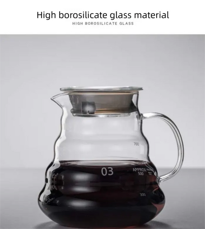 800ml Extra Large Glass Coffee Server - Heat Resistant "Cloud" Pour Over Carafe with Lid - Family Size Drip Coffee Pot & Tea Pitcher (3-5 Cups) - Image 8