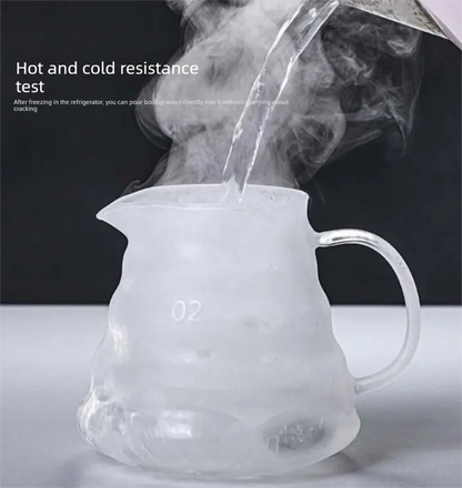 800ml Extra Large Glass Coffee Server - Heat Resistant "Cloud" Pour Over Carafe with Lid - Family Size Drip Coffee Pot & Tea Pitcher (3-5 Cups) - Image 9