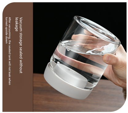 900ml Vacuum Sealed Glass Coffee Canister - One-Press Airtight Storage Jar - Medium Size Moisture-Proof Borosilicate Container for Beans & Pantry (White Lid) - Image 8