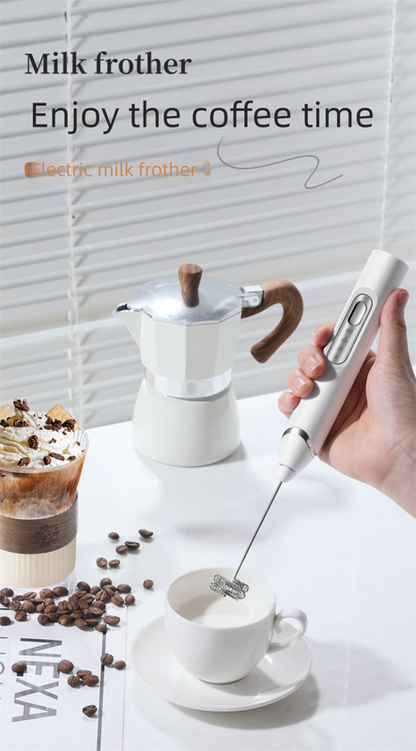 Rechargeable 3-in-1 Handheld Milk Frother Set - Electric Whisk with Egg Beater & Mixing Hook - 3 Speed Adjustable Foam Maker for Coffee, Lattes, Baking & Baby Food (Black) - Image 2