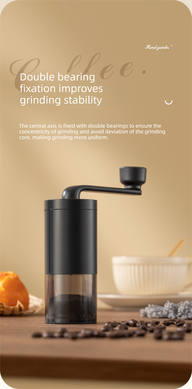 Manual Hand-Crank Coffee Grinder Precision Burr Mill with Adjustable Settings and Cleaning Brush MDJ-09 Matte White - Image 4