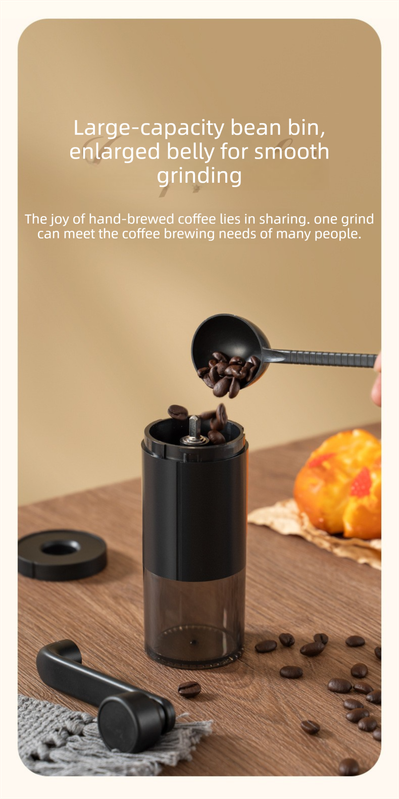 Manual Hand-Crank Coffee Grinder Precision Burr Mill with Adjustable Settings and Cleaning Brush MDJ-09 Matte White - Image 6