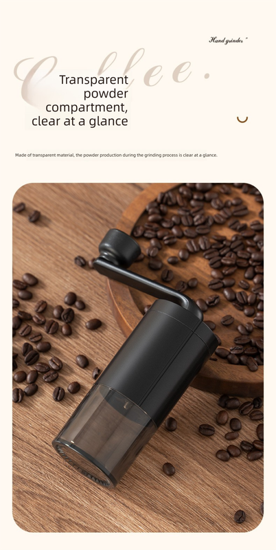 Manual Hand-Crank Coffee Grinder Precision Burr Mill with Adjustable Settings and Cleaning Brush MDJ-09 Matte White - Image 7