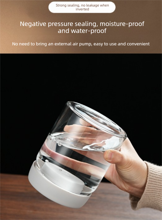 1800ml Extra Large Vacuum Sealed Glass Canister - One-Press Airtight Food Storage Jar - Tall Borosilicate Container for Bulk Coffee, Pasta & Cereal (Black Lid) - Image 6