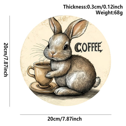 3 PCS Easter Wooden Hanging Signs Round Wall Decor Bunny and Egg Designs 20cm Front Door Plaque - Image 4