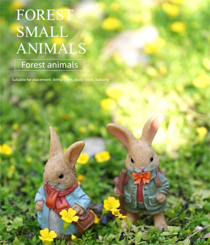 Garden Style Backpack Bunny Succulent Planter Decoration – Cute Rabbit Animal Figurine Resin Craft for Balcony and Pot Plant - Image 2