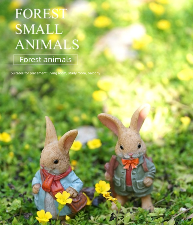 Garden Style "Raincoat Bunny" Succulent Planter Decoration – Cute Rabbit Animal Figurine Resin Craft for Balcony and Pot Plant - Image 2