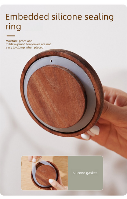 600ml Premium Borosilicate Glass Storage Jar with Acacia Wood Lid & Integrated Spoon – Airtight Moisture-Proof Kitchen Canister for Tea, Coffee, and Spices - Image 4