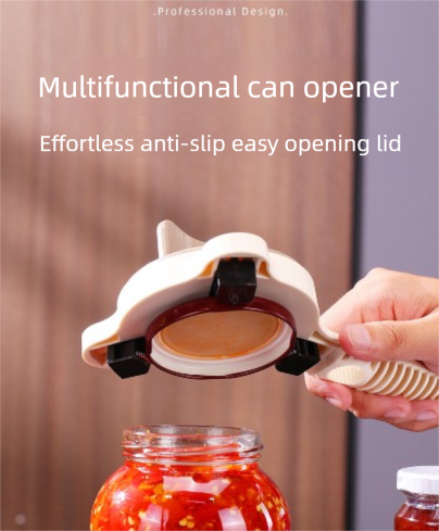 4-in-1 Adjustable Jar Opener Multi-Functional Bottle Lid Remover Labor-Saving Kitchen Tool Khaki - Image 2