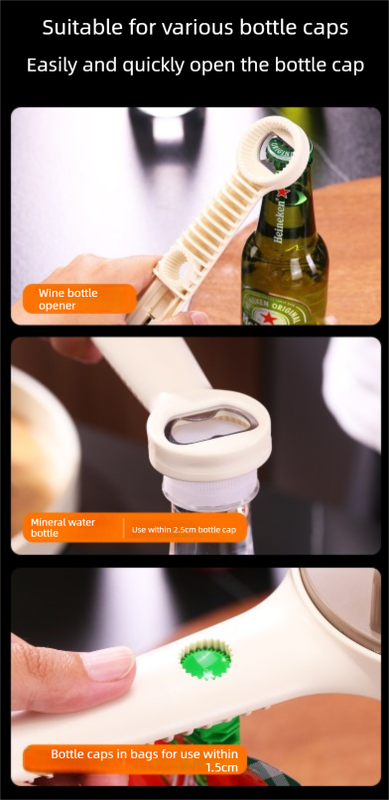 4-in-1 Adjustable Jar Opener Multi-Functional Bottle Lid Remover Labor-Saving Kitchen Tool Khaki - Image 6