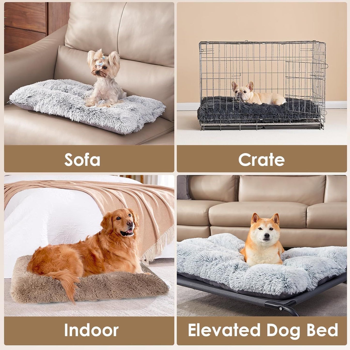 Luxury Long Plush Pet Bed Mat Faux Fur Crate Pad 45x30cm Pink Soft Warm Cushion for Cats & Small Dogs - Image 3