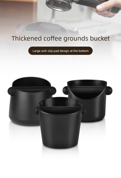 Compact Espresso Knock Box Angled Coffee Grounds Waste Bin with Anti-Slip Base and Rubber Bar for Home Baristas - Image 2