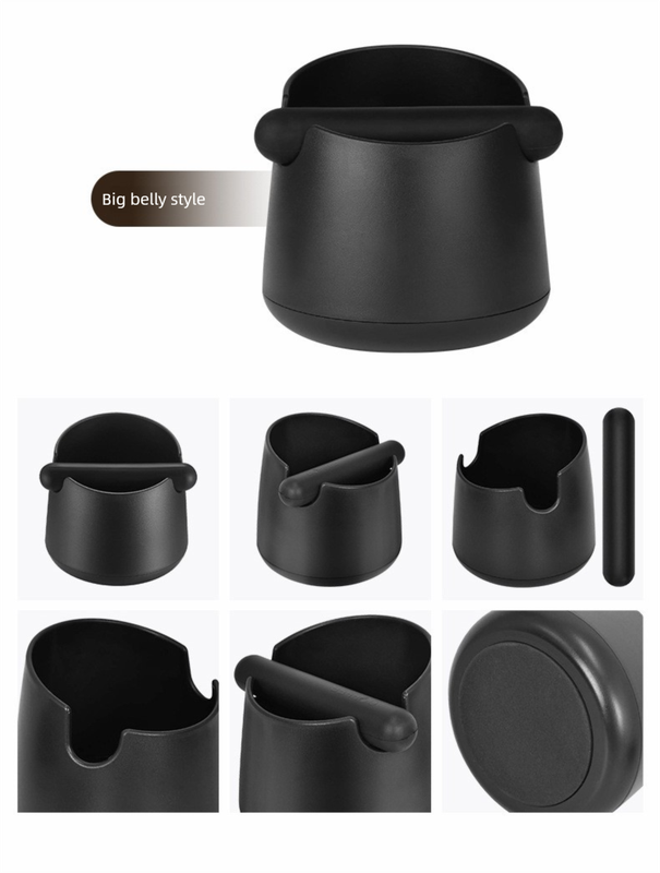Wide Base Espresso Knock Box Coffee Grounds Waste Bin with Anti-Slip Pad and Rubber Bar for Home Baristas - Image 3