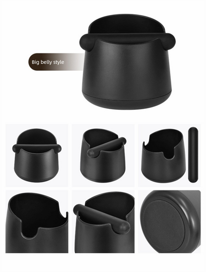 Wide Base Espresso Knock Box Coffee Grounds Waste Bin with Anti-Slip Pad and Rubber Bar for Home Baristas - Image 3