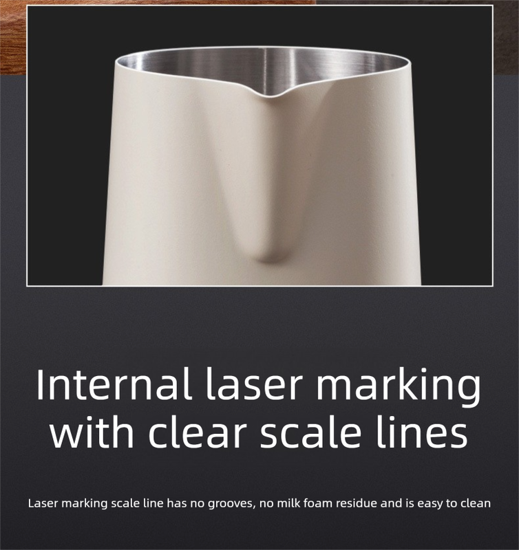 600ml Stainless Steel Milk Frothing Pitcher Pointed Spout Steaming Jug with Measurement Marks for Latte Art Home Baristas White - Image 5