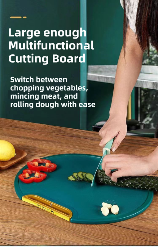 35X35CM Thickened Circular Standable Cutting Board - Food-Grade Double-Sided Kitchen Board with Space-Saving Vertical Storage - Image 3