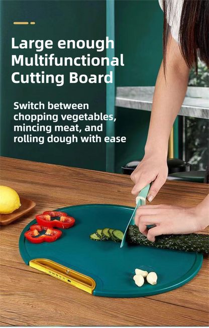 35X35CM Thickened Circular Standable Cutting Board - Food-Grade Double-Sided Kitchen Board with Space-Saving Vertical Storage - Image 3