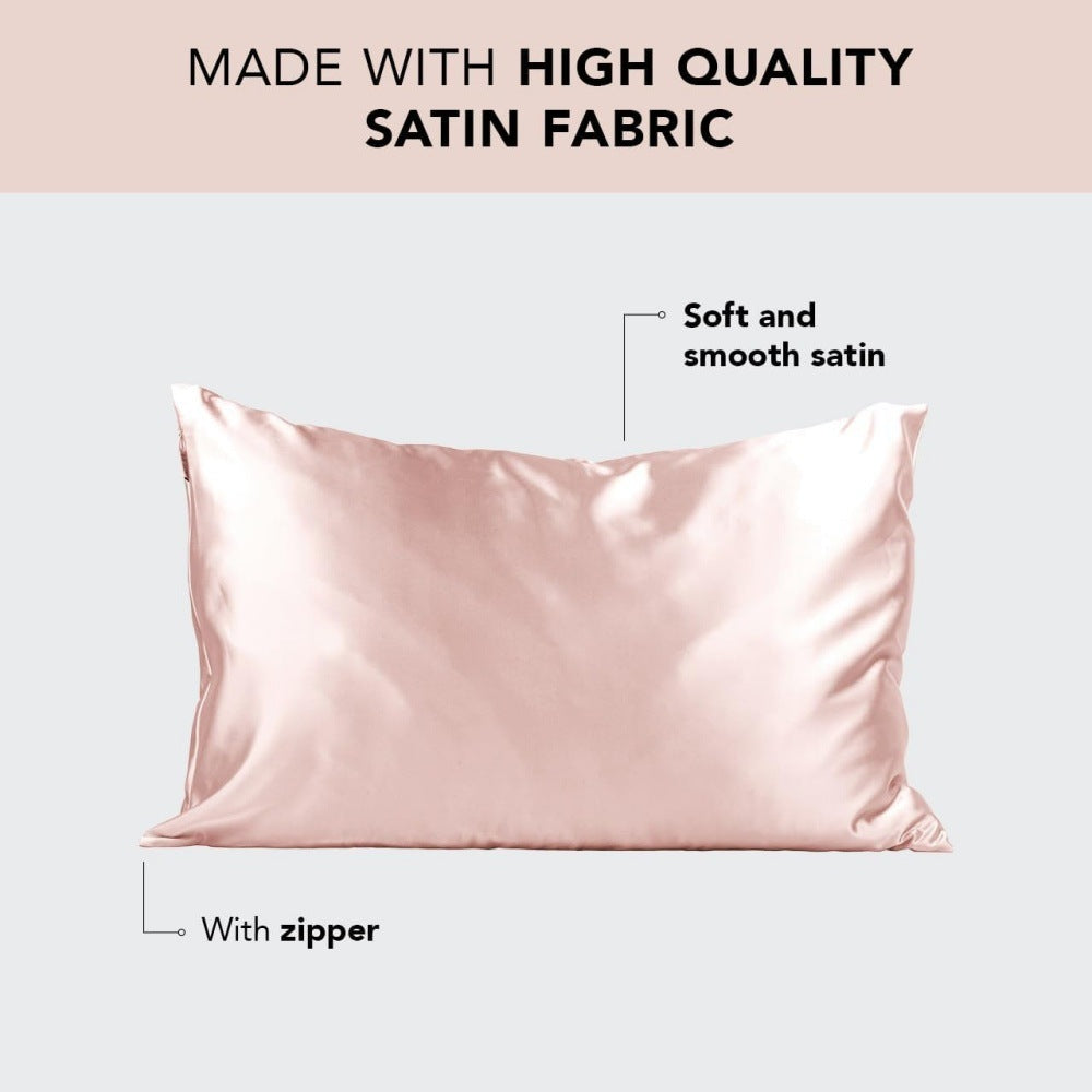1-Pair Coral Luxury Satin Silk Pillowcase for Hair and Skin - Smooth Cooling Pillow Cover with Envelope Closure - Queen (20x30") - Image 2