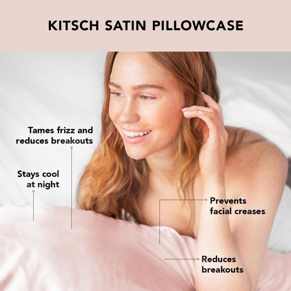 1-Pair White Luxury Satin Silk Pillowcase for Hair and Skin - Smooth Cooling Pillow Cover with Envelope Closure - King (20x36") - Image 3