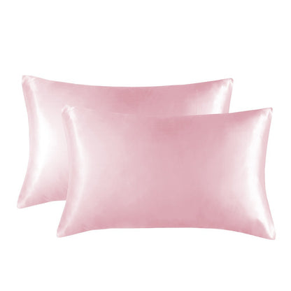 1-Pair Pink Luxury Satin Silk Pillowcase for Hair and Skin - Smooth Cooling Pillow Cover with Envelope Closure - King (20x36")