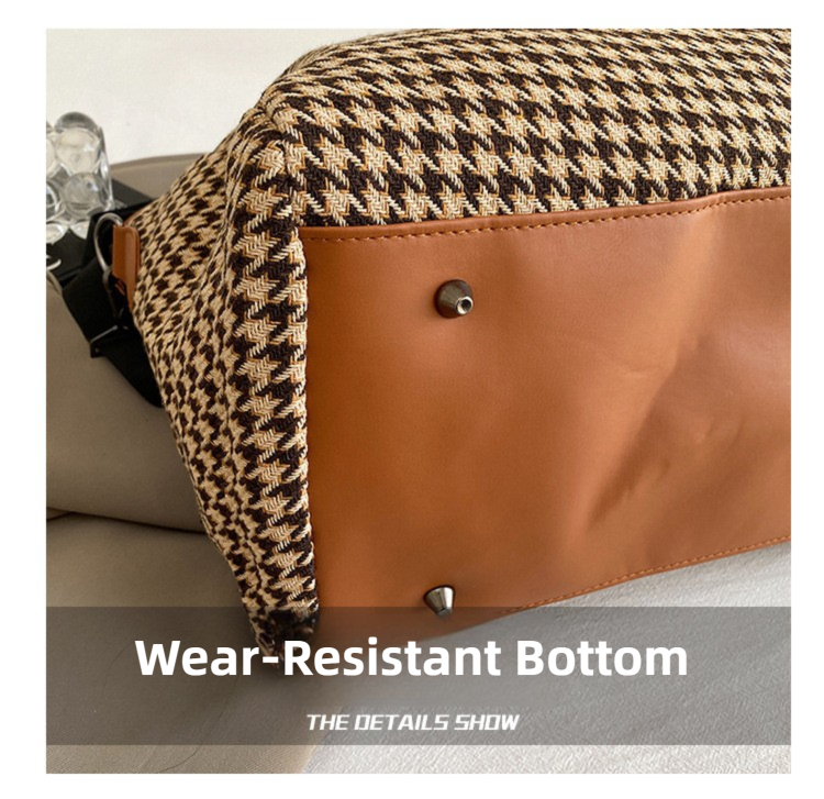 Brown Large Capacity Knitted Travel Bag with Shoe-Zone - Weekend Overnight & Carry-on Gym Bag - Image 7