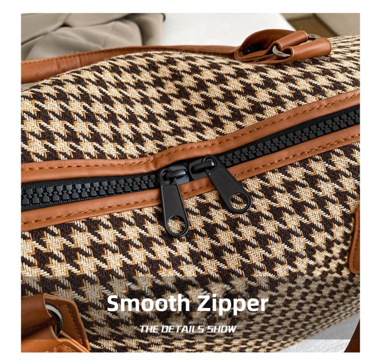 Black Large Capacity Knitted Travel Bag with Shoe-Zone - Weekend Overnight & Carry-on Gym Bag - Image 6