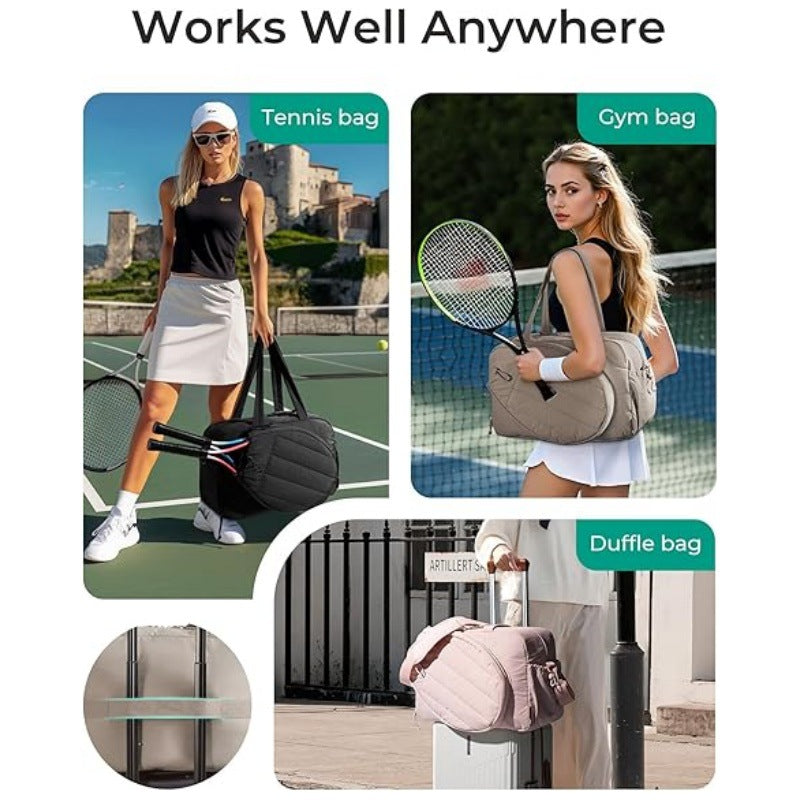 42L Pink Tennis & Pickleball Expandable Tote Bag wIth Shoe-Zone & Bottle Side Pocket - Waterproof Gym Bag for Racquets & Paddles - Image 5